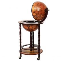 Costway - Wijnrek - Globebar - Wijnbar - Wereldbol bar - ⌀ 45 cm - Bruin