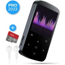 Nuvance - MP3 Speler met Touchscreen en Bluetooth - Incl. Oordopjes - met Clip - Voice Recorder Digitaal - met FM Radio - Zwart