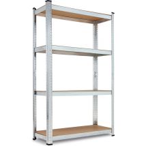 Monzana Stellingkast Metaal – incl. 4 MDF planken- tot 700kg - Zilver