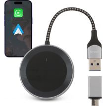 Saaf D200 Plus Apple CarPlay & Android Auto Dongle – Draadloos – USB-C & USB-A – Compact 6,5 x 3,5 x 1,2 cm