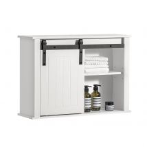 SoBuy Badkamer Wandkast - 68 x 20 x 48 cm - Wit