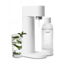 Mysoda – Woody Sparkling Water Maker & Bruiswatertoestel – 1 Liter – Stil Mechanisme & Quick-Lock Systeem – Exclusief CO2 Cilinder – Wit Houtcomposiet