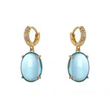 Orecchini cerchietto e cabochon pendente Blossom