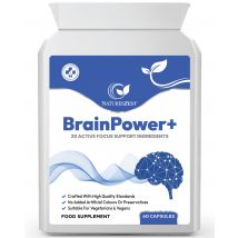 Brain Supplement for Focus, Memory & Mental Clarity Support – BrainPower+ Cognitive Support, 60 Vegan Capsules for Men & Women