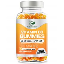 Vitamin D3 Gummies for Bone, Muscle & Immune Support – High Strength 4000 IU, 150 Vegetarian-Friendly Gummies