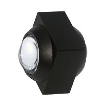 Applique Murale Led COB Double Faisceaux Corps Noir - Blanc Chaud 2300K - 3500K - SILAMP