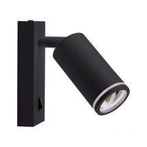 Applique Murale Noire avec Interrupteur pour Ampoule GU10 - SILAMP