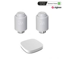 Kit de 2 Têtes Thermostatiques Connectées Universelle + Passerelle ZigBee - SILAMP