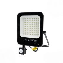 Projecteur LED 50W Détecteur de Mouvement Crépusculaire Extra Plat IP65 NOIR - Blanc Froid 6000K - 8000K - SILAMP