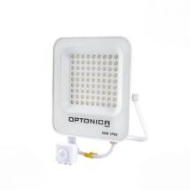 Projecteur LED Extérieur 50W IP65 BLANC avec Détecteur de Mouvement Crépusculaire - Blanc Froid 6000K - 8000K - SILAMP