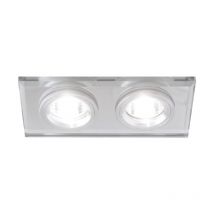 Support Double Encastrable Verre et Chrome pour Ampoule LED GU10 + Douille - SILAMP
