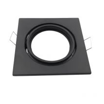 Support Encastrable GU10 Carré Noir Mat Orientable - SILAMP
