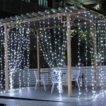 Guirlande LED Rideaux 320LED 220V 3m IP44 8 modes - Blanc Froid - SILAMP