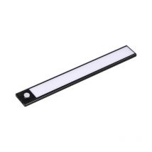 Réglette LED Rechargeable USB 40cm 2W Noire avec Détecteur de mouvement - Blanc Chaud 2300K - 3500K - Blanc Chaud 2300K - 3500K - SILAMP