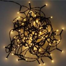Guirlande Solaire LED 10M 100LED, Câble Vert - Blanc Chaud - SILAMP