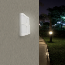 Applique Murale Blanche Rectangulaire IP44 LED 4 Faisceaux 18W - Blanc Neutre 4000K - 5500K - SILAMP