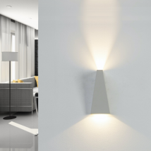Applique LED Murale 10W IP44 Double Faisceaux BLANC - Blanc Neutre 4000K - 5500K - SILAMP
