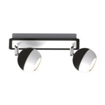 Plafonnier 2 Spots Orientables Noir et Blanc Carré en Saillie pour Ampoule GU10 - SILAMP