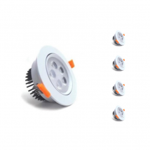 Spot LED Encastrable Rond 5W 80° Orientable (Pack de 5) - Blanc Chaud 2300K - 3500K - Blanc Chaud 2300K - 3500K - SILAMP