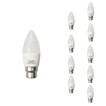 Ampoule LED B22 6W 220V C37 180° (Pack de 10) - Blanc Chaud 2300K - 3500K - Blanc Chaud 2300K - 3500K - SILAMP