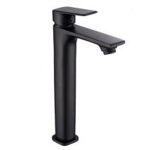 Robinet Mitigeur Lavabo Noir Mat Inox Haut Carré - SILAMP