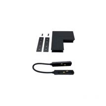 Connecteur Angle Sortant pour Rail Magnétique en Saillie Noir + Connecteur Souple - SILAMP