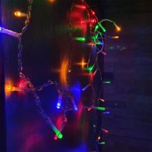 Rideau Lumineux 120LED IP44 2M, Câble transparent - Multicolore - SILAMP