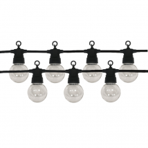 Guirlande Guinguette LED 13M 20pcs 6W IP65 Monocouleur - Câble Noir - Blanc Chaud 2300K - 3500K - SILAMP