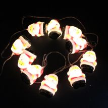 Guirlande LED à Pile Père Noël 1M80 IP20 10 LED - Blanc Chaud - SILAMP