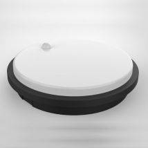 Hublot LED Extérieur Rond 10W IP54 Noir avec détecteur de mouvement - Blanc Neutre 4000K - 5500K - SILAMP