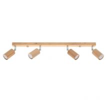 Plafonnier Bois Orientable pour 4 Ampoules GU10 - SILAMP