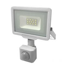 Projecteur LED 10W IP65 Blanc avec Détecteur de Mouvement - Blanc Froid 6000K - 8000K - Silamp