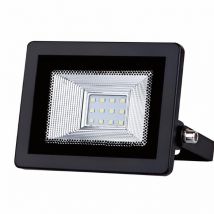 Projecteur LED Extérieur 10W IP65 Plat Noir - Blanc Froid 6000K - 8000K - SILAMP