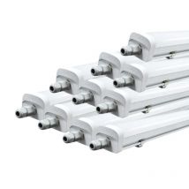 Réglette LED étanche 120cm 30W 120lm/W (Pack de 10) - Blanc Froid 6000K - 8000K - Blanc Froid 6000K - 8000K - SILAMP