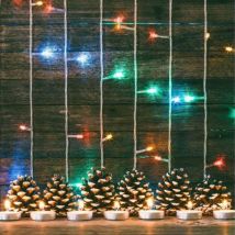 Guirlande LED Rideaux 220V 2M IP44 120 LED - Multicolore (+transfo) - SILAMP