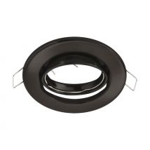 Support Spot Encastrable GU10 LED Orientable Rond Noir - SILAMP
