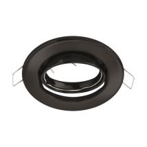 Support Spot Encastrable GU10 LED Orientable Rond Noir - SILAMP