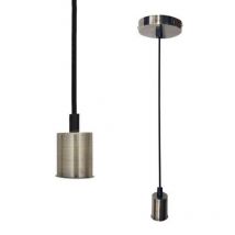 Suspension luminaire Ampoule E27 Bronze Brossé Cylindrique - SILAMP
