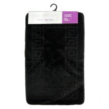 2 Piece Luxurious Bath Mat Set Black