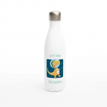 Personalisable White 17oz Stainless Steel Water Bottle - Cute Spacewalk Dinosaur