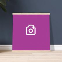 Personalised Premium Matte Paper Poster with Hanger, 50x50 cm / 20x20″ / Horizontal - Natural wood wall hanger