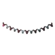Reindeer Christmas Garland 6 Inch x 9 Foot Red & Gold