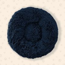 60x26 Blue Black Fluffy Donut Pet Bed