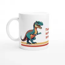 Personalisable White 11oz Ceramic Mug - T-Rex Biscuits
