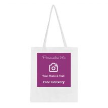Personalised Classic Tote Bag, White / Design Option 1