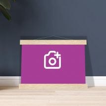 Personalised Premium Matte Paper Poster with Hanger, A4 21x29.7 cm / 8x12″ / Horizontal - Natural wood wall hanger