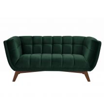 Sofá de 2 plazas en terciopelo verde oscuro - Mona - Rendez-Vous Déco