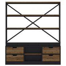 Librería de madera y metal 160 cm - Goa - Rendez-Vous Déco