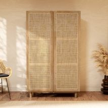 Armario de madera maciza de mindi y ratán - Delya - Rendez-Vous Déco