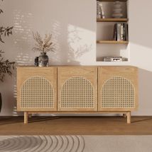 Buffet de madera maciza de mindi y ratán - Delya - Rendez-Vous Déco